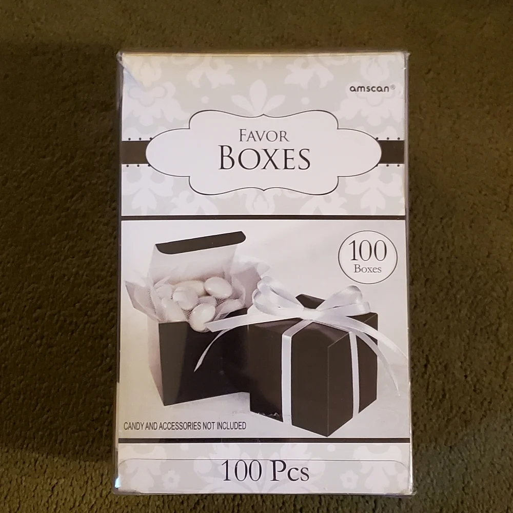 200 Count Black Party Favor Boxes